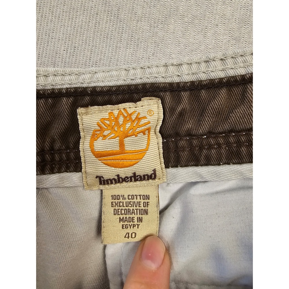 Timberland Mens Cargo Shorts Size 40 Khaki Tan Cotton Twill Hiking Utility 5325 - Picture 2 of 6